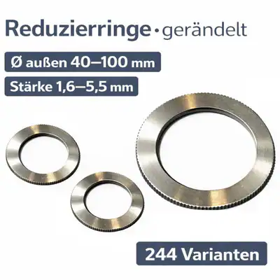 Reduzierring 40-100mm, Distanzring Kreissägeblatt H7, Adapterring gerändelt Ring