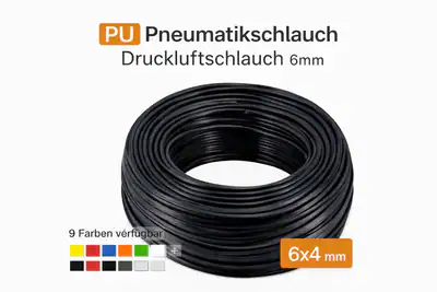 PU Pneumatikschlauch 6mm Druckluftschlauch flexibel für Kompressor Osmoseanlage