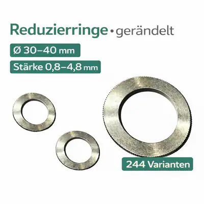 Reduzierring 30-40mm, Distanzring Kreissägeblatt H7, Adapterring gerändelt Ring
