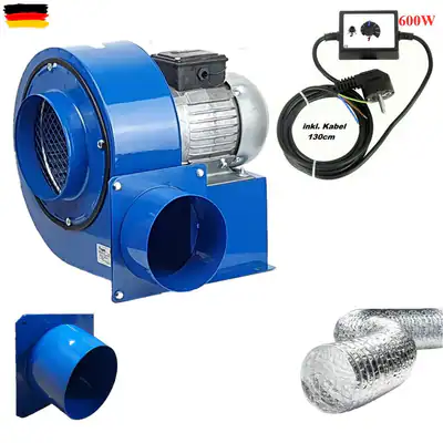 Radialventilator Luftabsaugung Radialgebläse OBRA- 200 Radiallüfter KOMPLETT SET