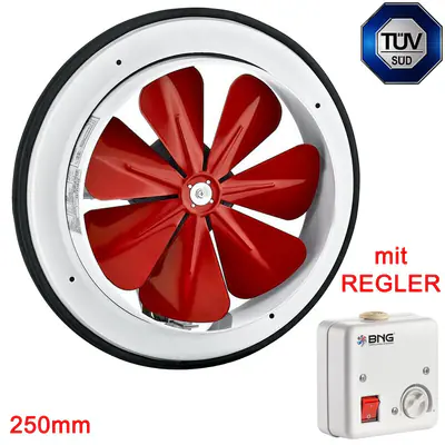 Axial Rohrventilator Zuluft Abluft Rohrlüfter Lüfter Gebläse 890m3/h mit REGLER