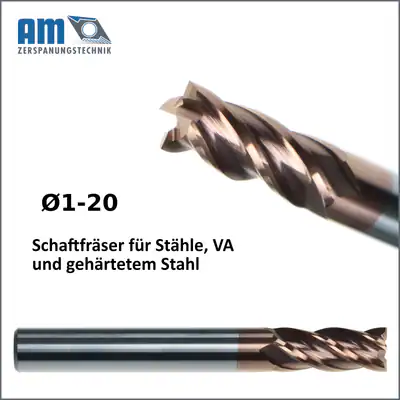 VHM Schaftfräser VHM-Fräser TiSiN VA Fräser