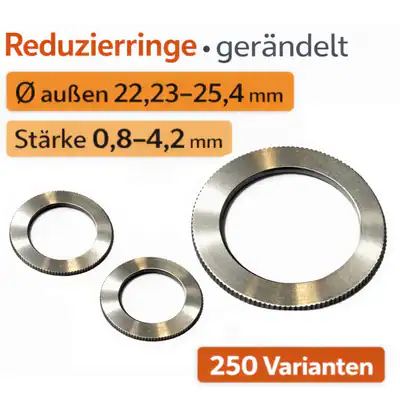 Reduzierring 22,23-25,4mm, Distanzring Kreissägeblatt H7, Adapterring gerändelt