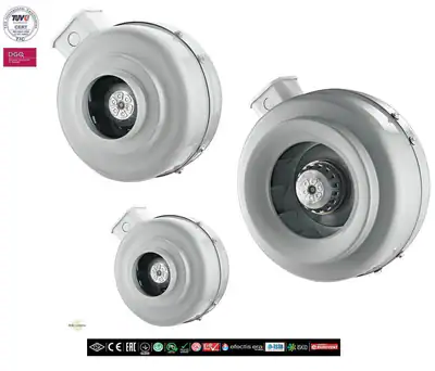 TURBO Rohrlüfter Radiallüfter Metall Abluft Axial Rohrventilator Be-Abluft BNG