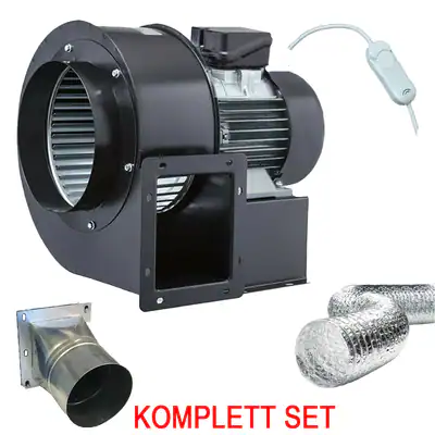 Radialventilator Luftabsaugung Radialgebläse OBRA-200 Radiallüfter KOMPLETT SET