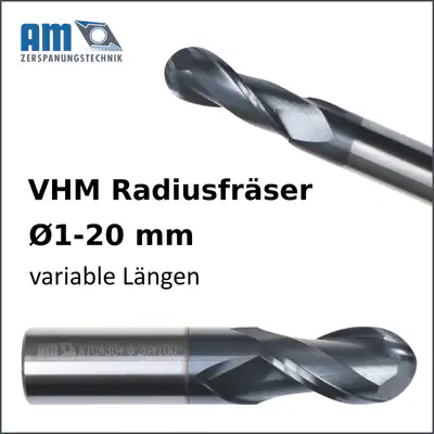 VHM Radiusfräser Kugelfräser TiAlN
