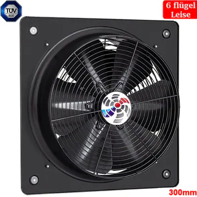 Axial Industrie Ventilator Gebläse Lüfter für Zuluft Abluft Wand Fenster 300mm