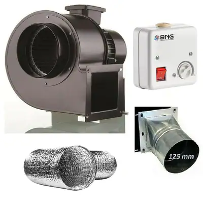 Radialgebläse Radialventilator Drehzahlregler Aluflexrohr Gastro Airbox Flansch