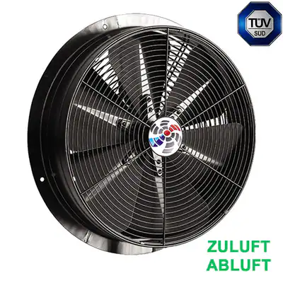 300mm Axialventilator Axiallüfter Wandventilator Industriegebläse 2000m³h Metall