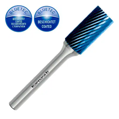 Hartmetall Frässtift 3-12mm, ZYA Zylinderfrässtift HP2, BLUE-TEC beschichtet, HM
