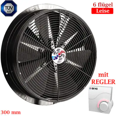 TURBINE Industrie Axial Wand Fenster Ventilator Ø300 Lüfter Gebläse mit REGLER