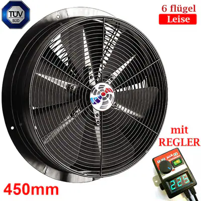 Turbo Power 5000 m3/h Axialventilator 450mm Axiallüfter Geblase mit REGLER (Kabe
