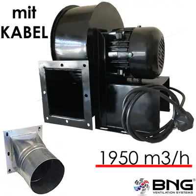 TURBO Radialgebläse+Flansch 1950m³/ Radiallüfter Radialventilator Radial Gebläse