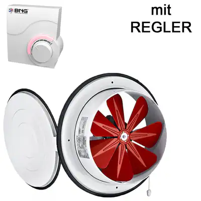 BK + Regler Axialventilator Lüfter Klappe Wand Jalousie ø250mm 890m³/h+Regler