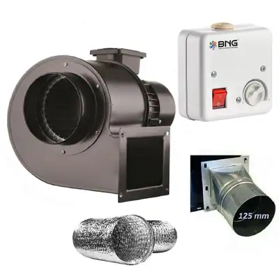 Radialventilator REGLER + FLANSCH + FLEXROHR Luftabsaugung Zentrifugal Gebläse