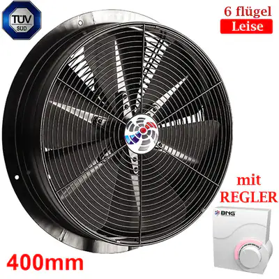 Turbo Power Axialventilator 400mm Axiallüfter Geblase mit REGLER 4500 m3/h