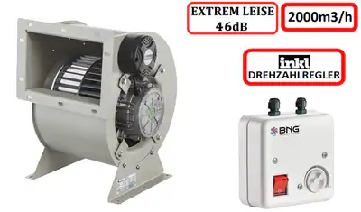 Airbox Radialventilator + Drehzahlregler Radial Gebläse Radialgebläse Gastro
