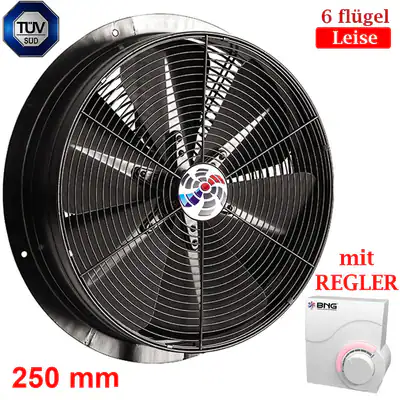 Turbo Axialventilator 250mm Axiallüfter Lüfter Abluftgebläse Geblase mit REGLER