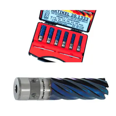 Karnasch Kernbohrer Set HSS-XE DURABLUE 8tlg Ø14–26mm Profi Kernbohrerset HSS
