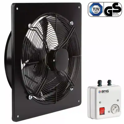 INDUSTRIE VENTILATOR AXIALLÜFTER FÜR ZU-ABLUFT DECKE BDRAX250-2K 230V mit Regler