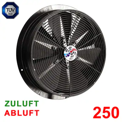 Axialventilator Axiallüfter Wand Fenster Lüfter 250mm Radial Industrie Gebläse