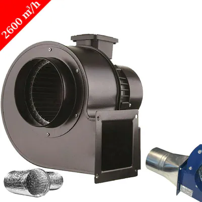 Radialgebläse +Flansch+Flexrohr 2600m³/h 230V Radial Ventilator Radial Gebläse