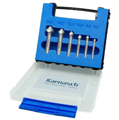 Set Kegelsenker 6tlg, Senker, HSS-XE, 90°, 6.3, 8.3, 10.4, 12.4, 16.5, 20.5mm