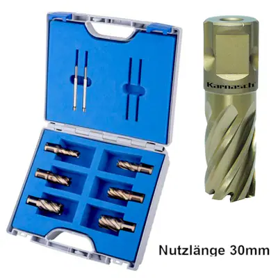 Bohrkrone Kernbohrer-Set HSS-XE Ø 12-22 mm 8-teilig mit GOLD-TECH, Karnasch