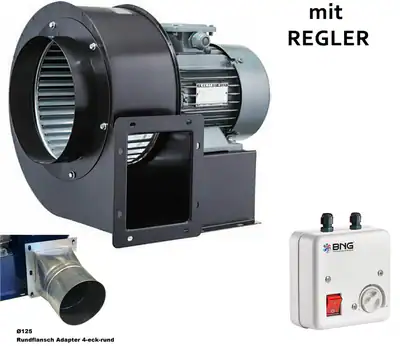 TURBO Radialgebläse Radialventilator Radiallüfter 1800m³h+ 5A Regler + Flansch