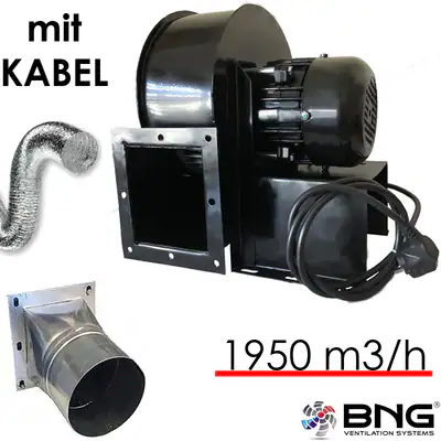 Radialgebläse+Flansch +Flexrohr Radiallüfter Radialventilator Radial Gebläse