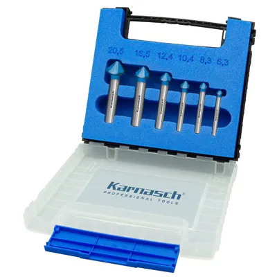 Kegelsenker 6tlg, Senker, Pulverstahl, 90°, 6.3, 8.3, 10.4, 12.4, 16.5, 20.5mm