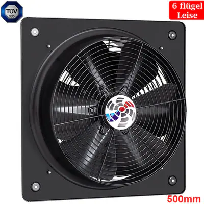 Axial Industrie Ventilator Gebläse Lüfter für Zuluft Abluft Wand Fenster 500mm