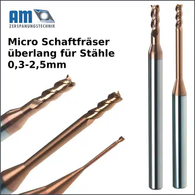 Minifräser Micro Fräser lang für Stähle