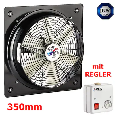 Axiallüfter Axial Ventilator 350 mm Industrie Metall Wandlüfter mit REGLER