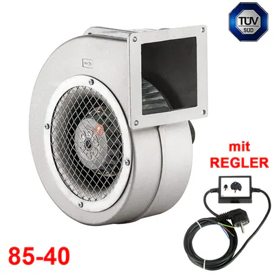 BDRAS Alu Radialgebläse Radialventilator Radillüfter Lüfter 90m³h + Regler
